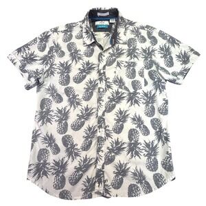 MBX Premium Goods Button Down Men's Large Shirt Short Sleeve Pineapples Vacation